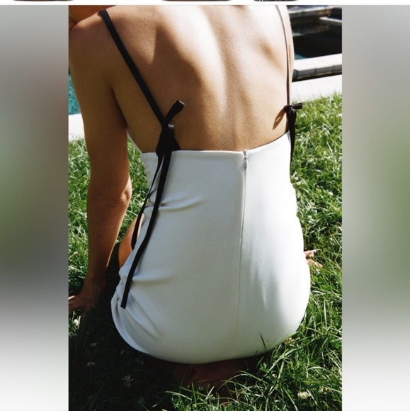 New ZARA Short Dress With Bows size S - Picture 12 of 16